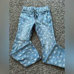 Old Navy Light Blue Floral Flare Jeans
